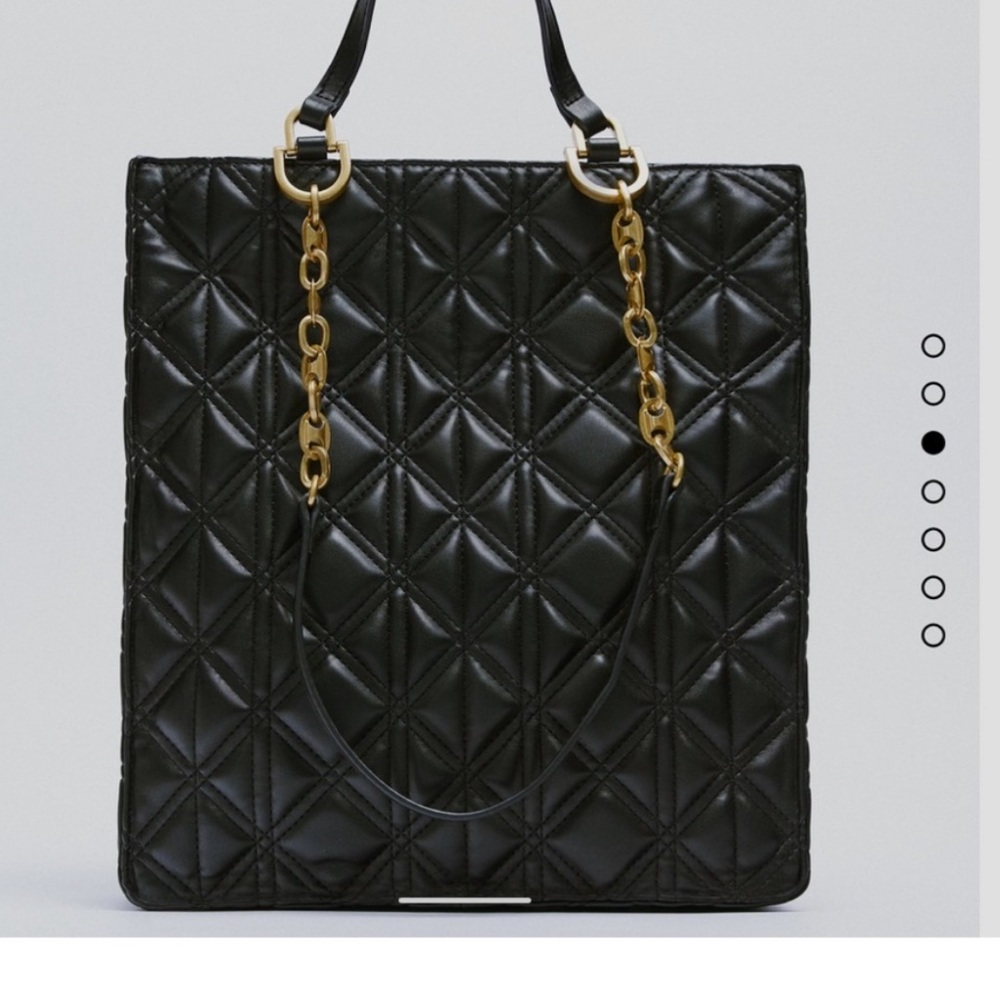 Zara Chain Strap quilted tote